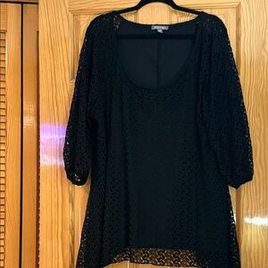 Roz & Ali Black Lace Blouse